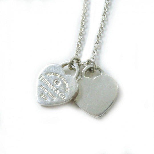 TIFFANY&Co. Necklace Main: Ag925, Part: Diamond Silver Return to TIFFANY&Co. mini double heart Women Used Authentic