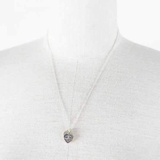 TIFFANY&Co. Necklace Main: Ag925, Part: Diamond Silver Return to TIFFANY&Co. mini double heart Women Used Authentic