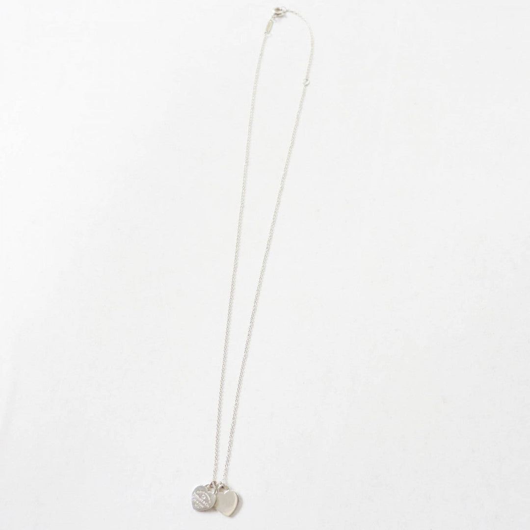 TIFFANY&Co. Necklace Main: Ag925, Part: Diamond Silver Return to TIFFANY&Co. mini double heart Women Used Authentic