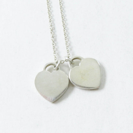 TIFFANY&Co. Necklace Main: Ag925, Part: Diamond Silver Return to TIFFANY&Co. mini double heart Women Used Authentic