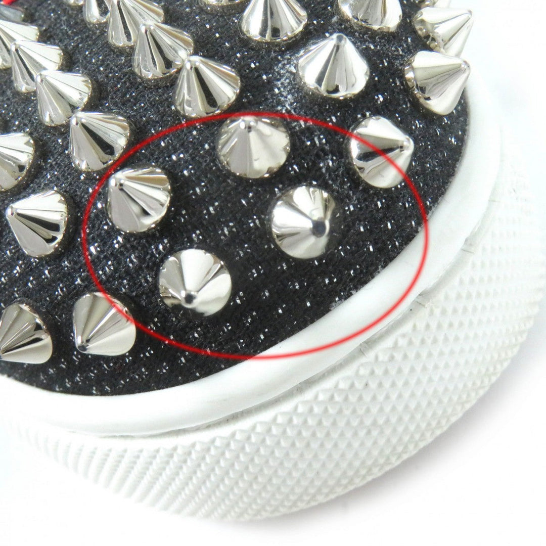 Christian Louboutin High cut sneakers Part: Leather Black red white LOU SPIKES ORLATO FLAT Women 35 Used Authentic