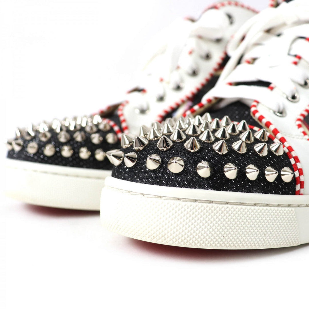 Christian Louboutin High cut sneakers Part: Leather Black red white LOU SPIKES ORLATO FLAT Women 35 Used Authentic