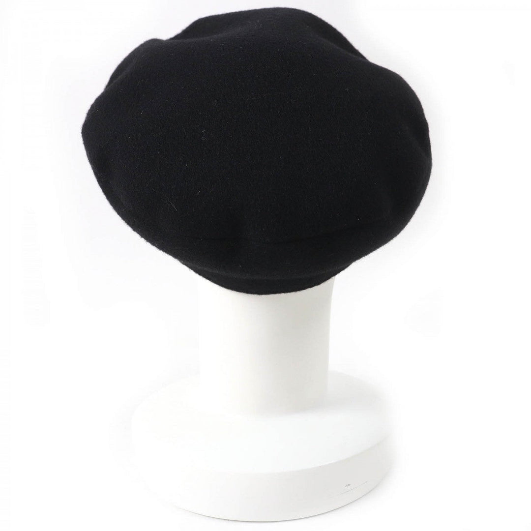 HERMES Casquette Outer: 100% cashmere, Lining: 100% acetate black Women 58 Used Authentic