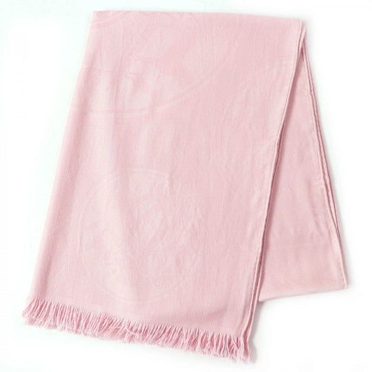 HERMES Stall Main: 84% cashmere, Main: 15% silk pink New Libris Women Used Authentic