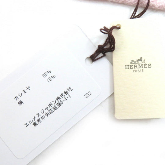 HERMES Stall Main: 84% cashmere, Main: 15% silk pink New Libris Women Used Authentic