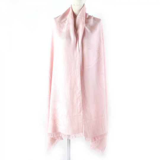 HERMES Stall Main: 84% cashmere, Main: 15% silk pink New Libris Women Used Authentic