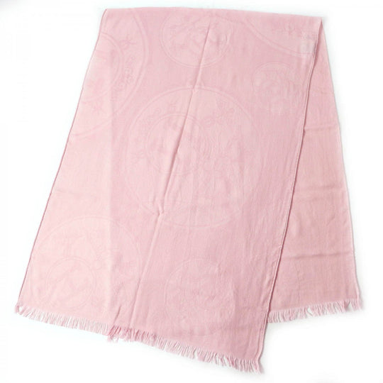 HERMES Stall Main: 84% cashmere, Main: 15% silk pink New Libris Women Used Authentic