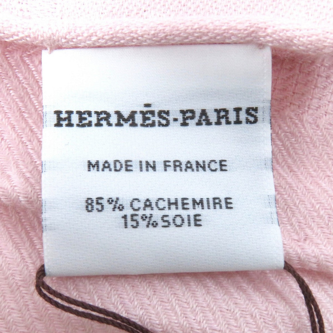 HERMES Stall Main: 84% cashmere, Main: 15% silk pink New Libris Women Used Authentic