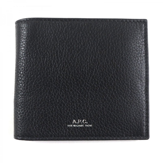 A.P.C. Bifold Wallet PXBLH-H63340 Leather black NEW PORTEFEUILLE LONDON mens Used Authentic