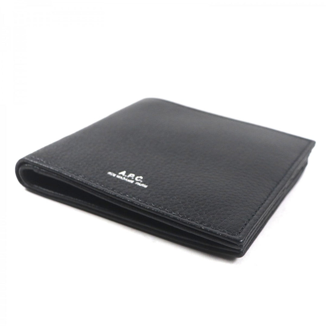 A.P.C. Bifold Wallet PXBLH-H63340 Leather black NEW PORTEFEUILLE LONDON mens Used Authentic