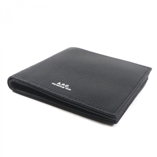 A.P.C. Bifold Wallet PXBLH-H63340 Leather black NEW PORTEFEUILLE LONDON mens Used Authentic