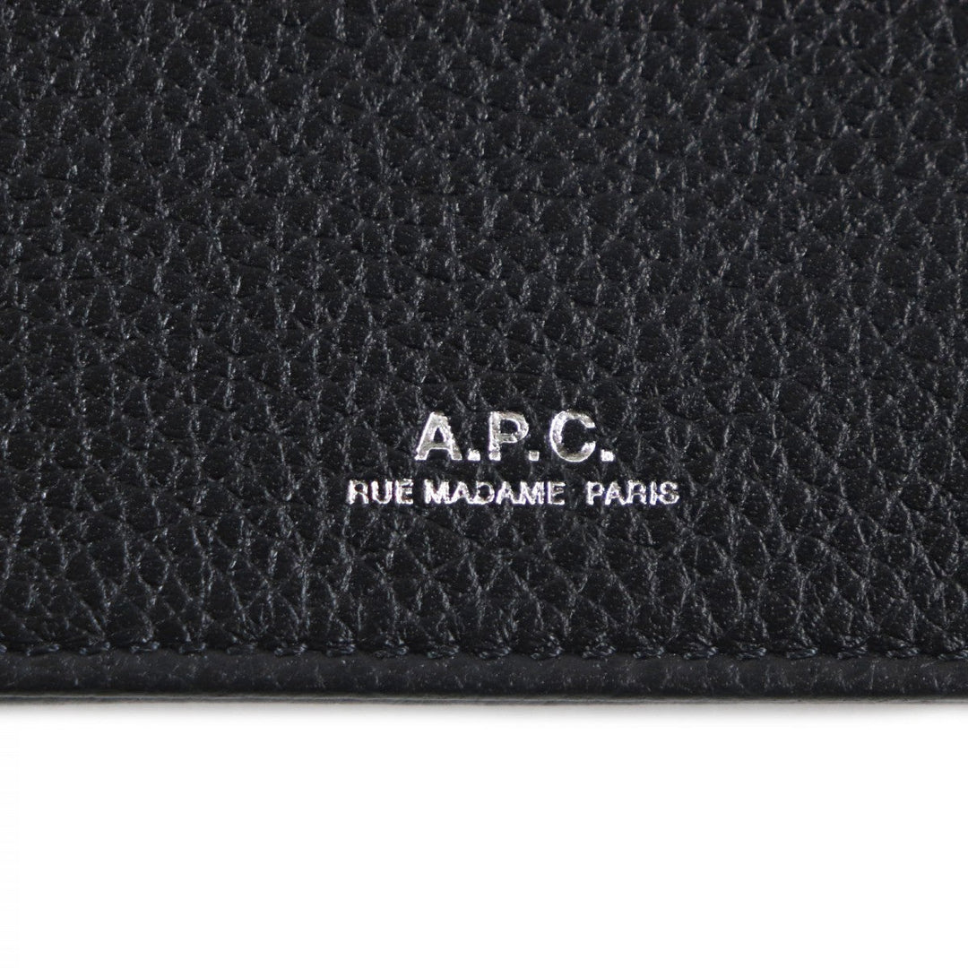 A.P.C. Bifold Wallet PXBLH-H63340 Leather black NEW PORTEFEUILLE LONDON mens Used Authentic