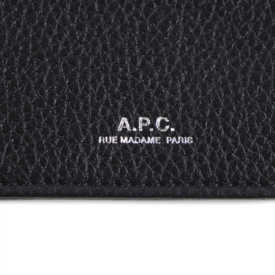 A.P.C. Bifold Wallet PXBLH-H63340 Leather black NEW PORTEFEUILLE LONDON mens Used Authentic