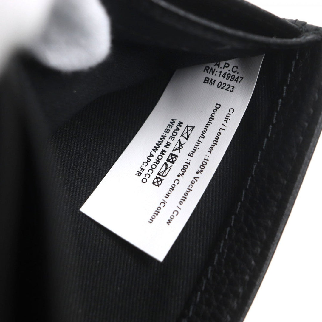 A.P.C. Bifold Wallet PXBLH-H63340 Leather black NEW PORTEFEUILLE LONDON mens Used Authentic