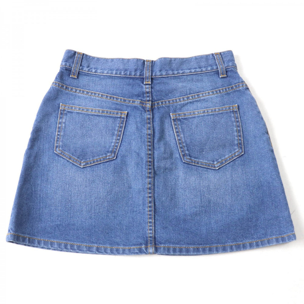 GUCCI Mini skirt 456973 Main: 100% cotton, some: acrylic, some: polyester, some: wool Indigo Women 42 Used Authentic
