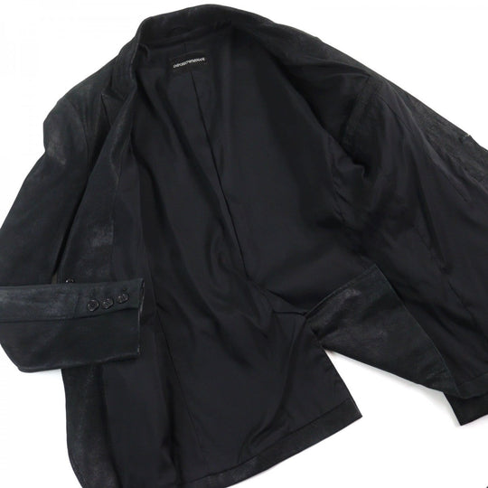 EMPORIO ARMANI tailored jacket H1G02P Lamb leather black 46