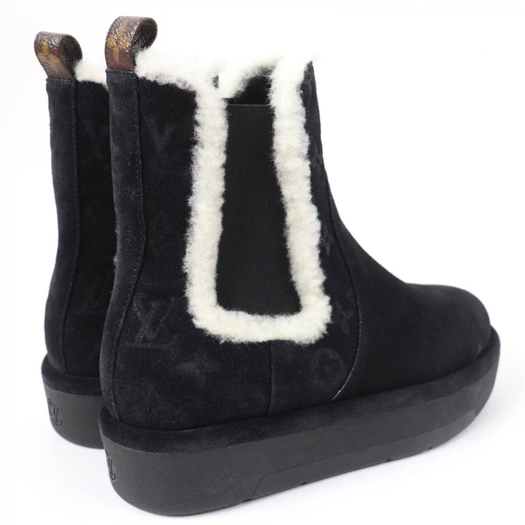 LOUIS VUITTON boots 1ADC6S Main: Suede leather Noir Aspen Chelsea boots Women 37.5 Used Authentic