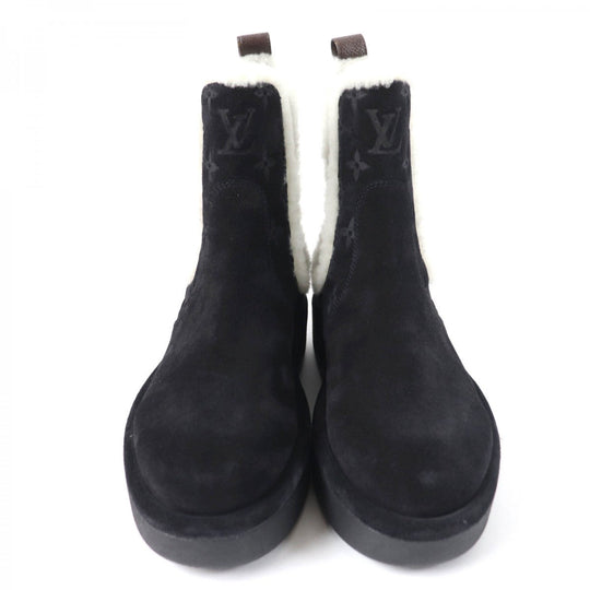 LOUIS VUITTON boots 1ADC6S Main: Suede leather Noir Aspen Chelsea boots Women 37.5 Used Authentic