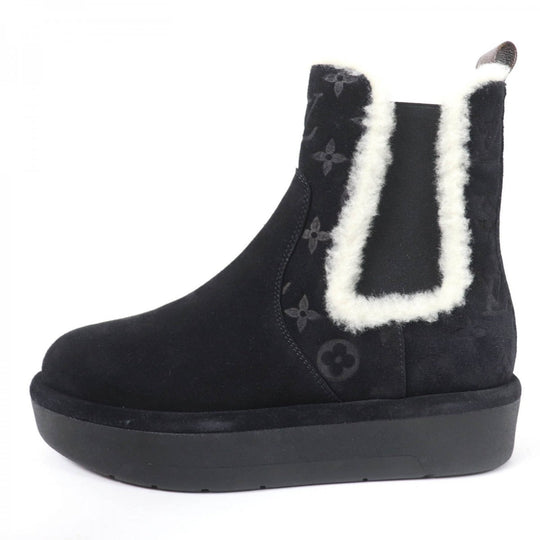 LOUIS VUITTON boots 1ADC6S Main: Suede leather Noir Aspen Chelsea boots Women 37.5 Used Authentic