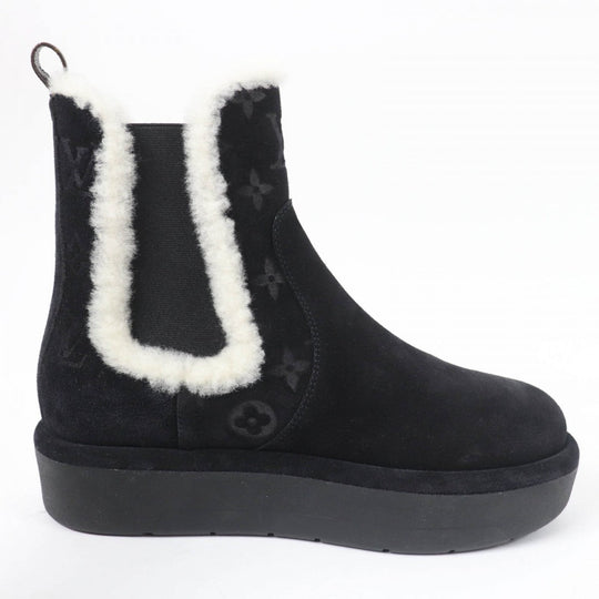 LOUIS VUITTON boots 1ADC6S Main: Suede leather Noir Aspen Chelsea boots Women 37.5 Used Authentic