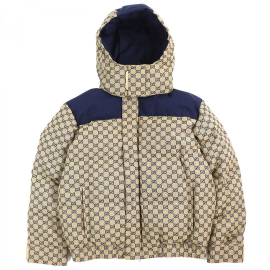 GUCCI Down jacket 715535 Main: 71% cotton, Main: 29% polyester, Main: 100% nylon, Main: 100% polyester, Lining: 100% cotton Beige navy mens 48 Used Authentic
