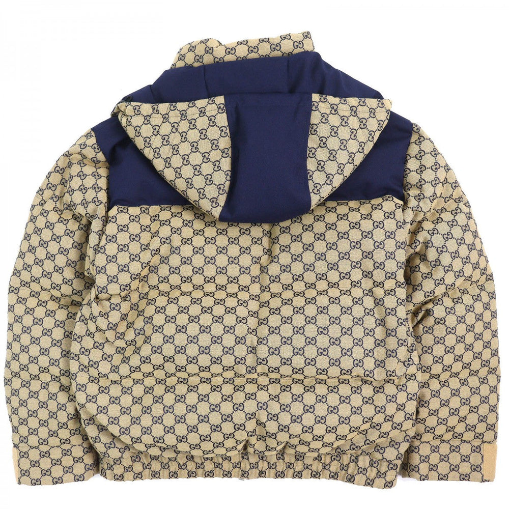 GUCCI Down jacket 715535 Main: 71% cotton, Main: 29% polyester, Main: 100% nylon, Main: 100% polyester, Lining: 100% cotton Beige navy mens 48 Used Authentic