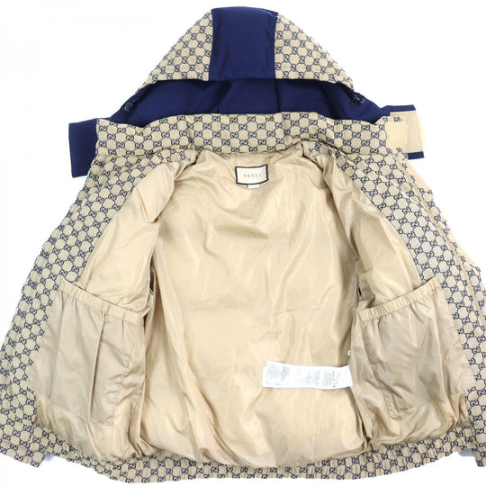 GUCCI Down jacket 715535 Main: 71% cotton, Main: 29% polyester, Main: 100% nylon, Main: 100% polyester, Lining: 100% cotton Beige navy mens 48 Used Authentic