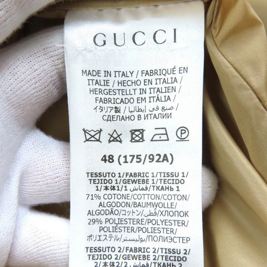 GUCCI Down jacket 715535 Main: 71% cotton, Main: 29% polyester, Main: 100% nylon, Main: 100% polyester, Lining: 100% cotton Beige navy mens 48 Used Authentic