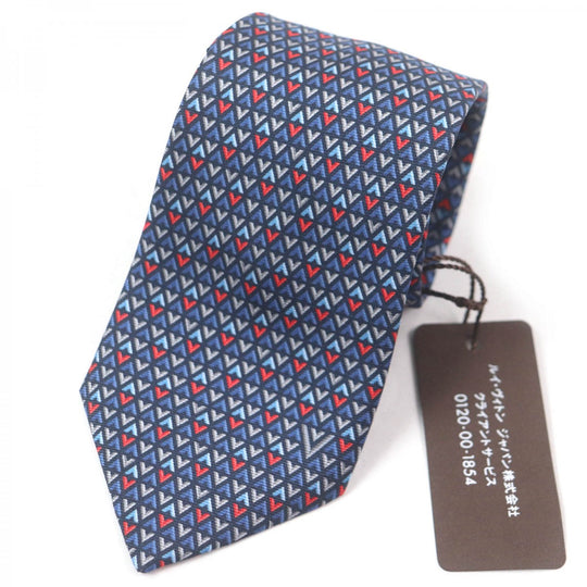 LOUIS VUITTON tie M70351 Main: 100% silk Navy mens Used Authentic