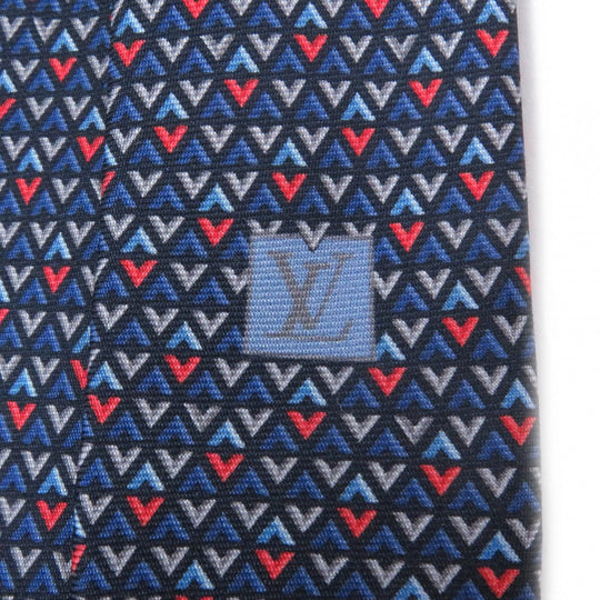 LOUIS VUITTON tie M70351 Main: 100% silk Navy mens Used Authentic