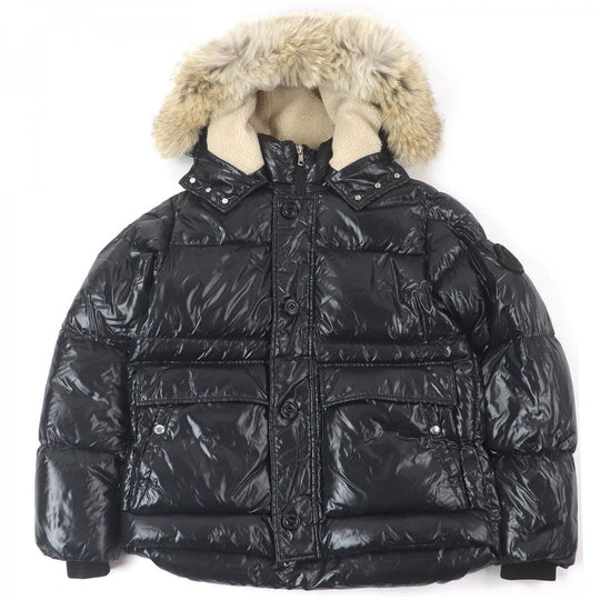 MONCLER Down jacket Main: 100% polyamide (nylon), part: 75% polyester, part: 25% wool, fur: coyote, part: 100% wool black ARMORICANO GIYBBOTTO mens 3 Used Authentic