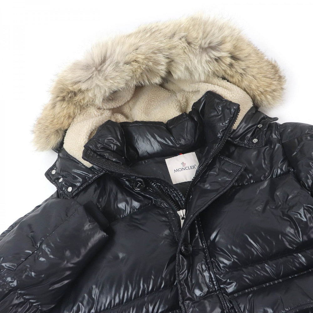 MONCLER Down jacket Main: 100% polyamide (nylon), part: 75% polyester, part: 25% wool, fur: coyote, part: 100% wool black ARMORICANO GIYBBOTTO mens 3 Used Authentic