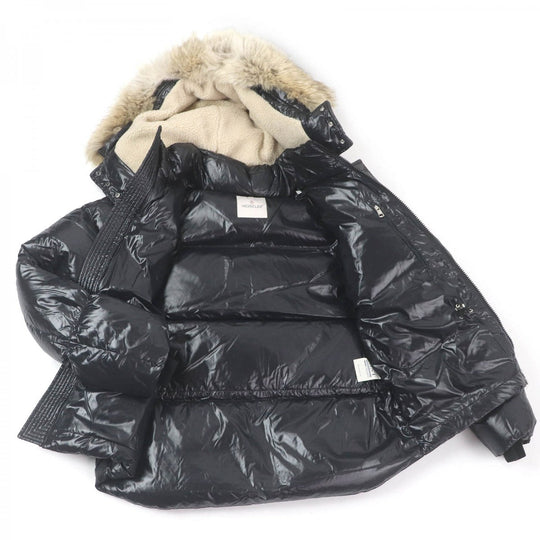 MONCLER Down jacket Main: 100% polyamide (nylon), part: 75% polyester, part: 25% wool, fur: coyote, part: 100% wool black ARMORICANO GIYBBOTTO mens 3 Used Authentic