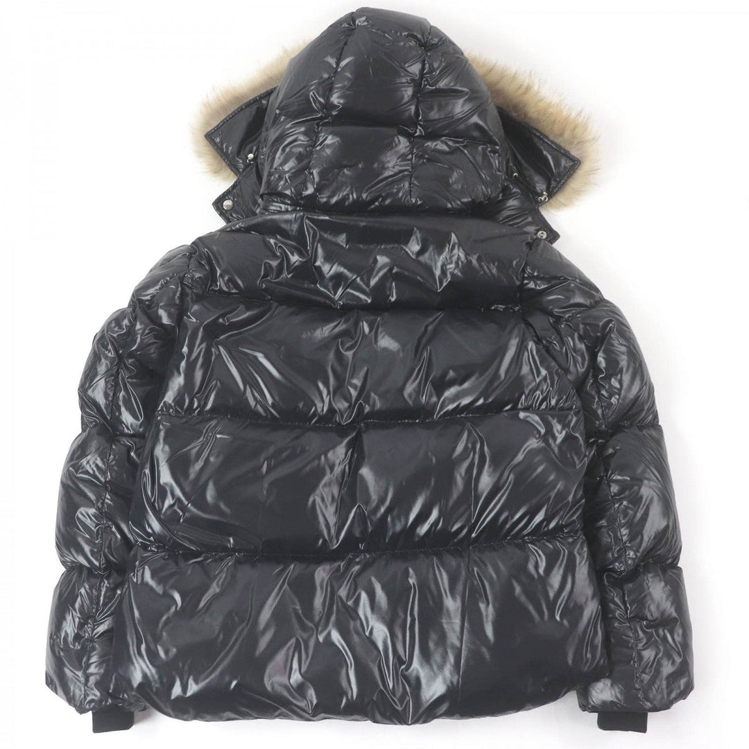MONCLER Down jacket Main: 100% polyamide (nylon), part: 75% polyester, part: 25% wool, fur: coyote, part: 100% wool black ARMORICANO GIYBBOTTO mens 3 Used Authentic