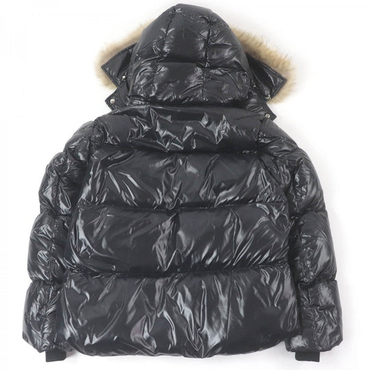 MONCLER Down jacket Main: 100% polyamide (nylon), part: 75% polyester, part: 25% wool, fur: coyote, part: 100% wool black ARMORICANO GIYBBOTTO mens 3 Used Authentic