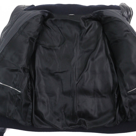 HERMES Down jacket Main: Sheepskin, Filling: 95% Down, Filling: 5% Feather, Part: 96% Wool, Part: 4% Polyurethane Dark navy mens 54 Used Authentic