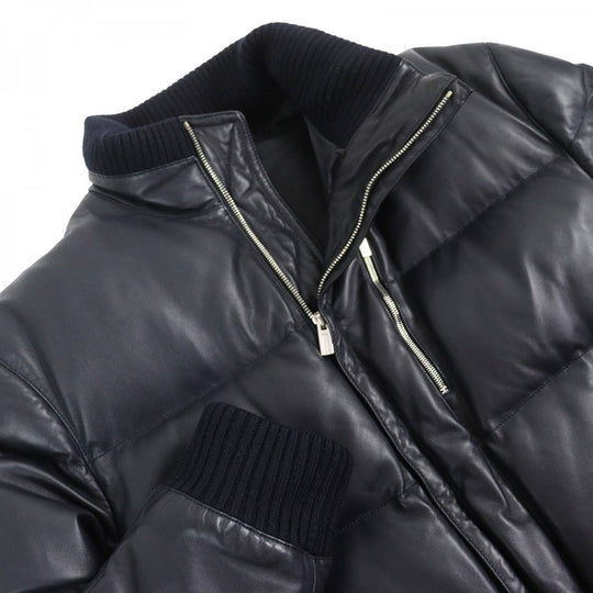 HERMES Down jacket Main: Sheepskin, Filling: 95% Down, Filling: 5% Feather, Part: 96% Wool, Part: 4% Polyurethane Dark navy mens 54 Used Authentic
