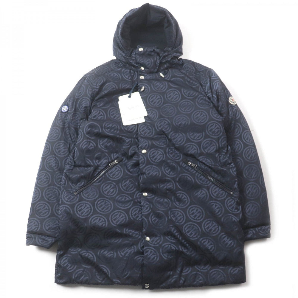 MONCLER down coat Outer: 85% nylon, Outer: 15% polyurethane, Lining: 100% nylon, Part: 100% wool, Filling: 90% down Navy INTER X MONCLER PARKA mens 3 Used Authentic