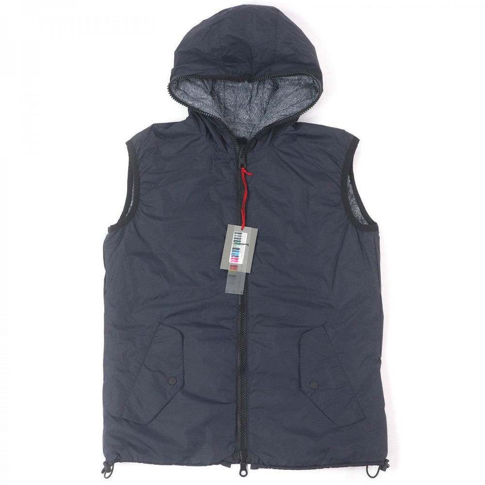 DUVETICA Down vest Outer: 100% polyamide (nylon), Lining: 65% polyamide (nylon), Lining: 35% polyurethane, Filling: 90% down, Filling: 10% feather Navy mens 48 Used Authentic