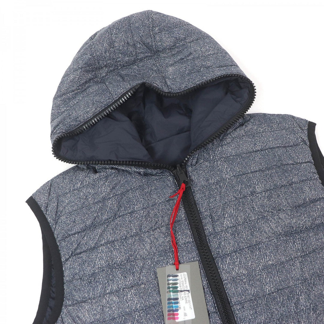 DUVETICA Down vest Outer: 100% polyamide (nylon), Lining: 65% polyamide (nylon), Lining: 35% polyurethane, Filling: 90% down, Filling: 10% feather Navy mens 48 Used Authentic
