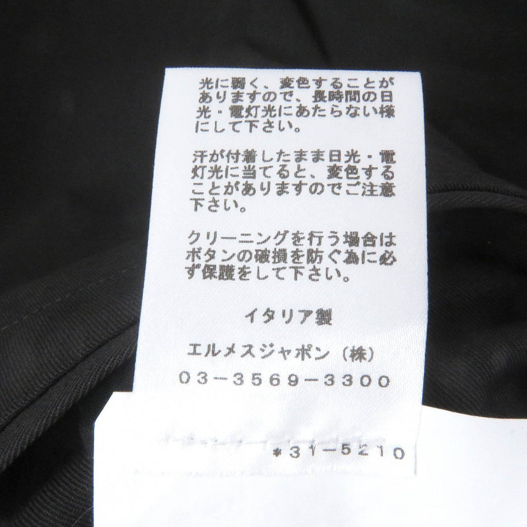 HERMES setup Main: 100% cotton charcoal mens 50 Used Authentic