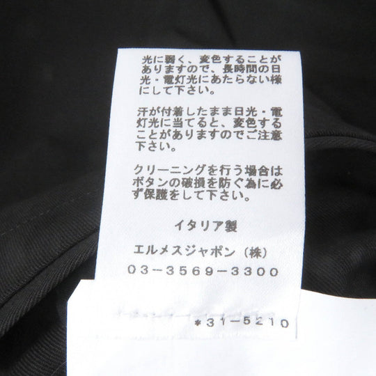 HERMES setup Main: 100% cotton charcoal mens 50 Used Authentic