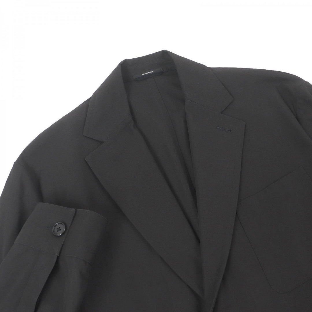 HERMES setup Main: 100% cotton charcoal mens 50 Used Authentic