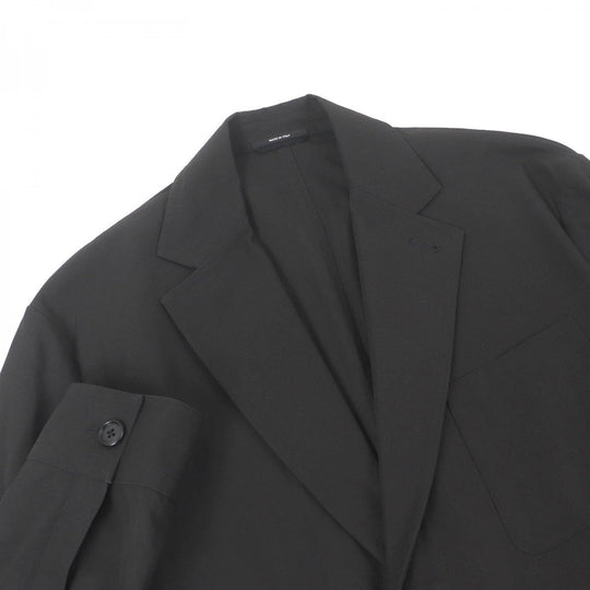 HERMES setup Main: 100% cotton charcoal mens 50 Used Authentic
