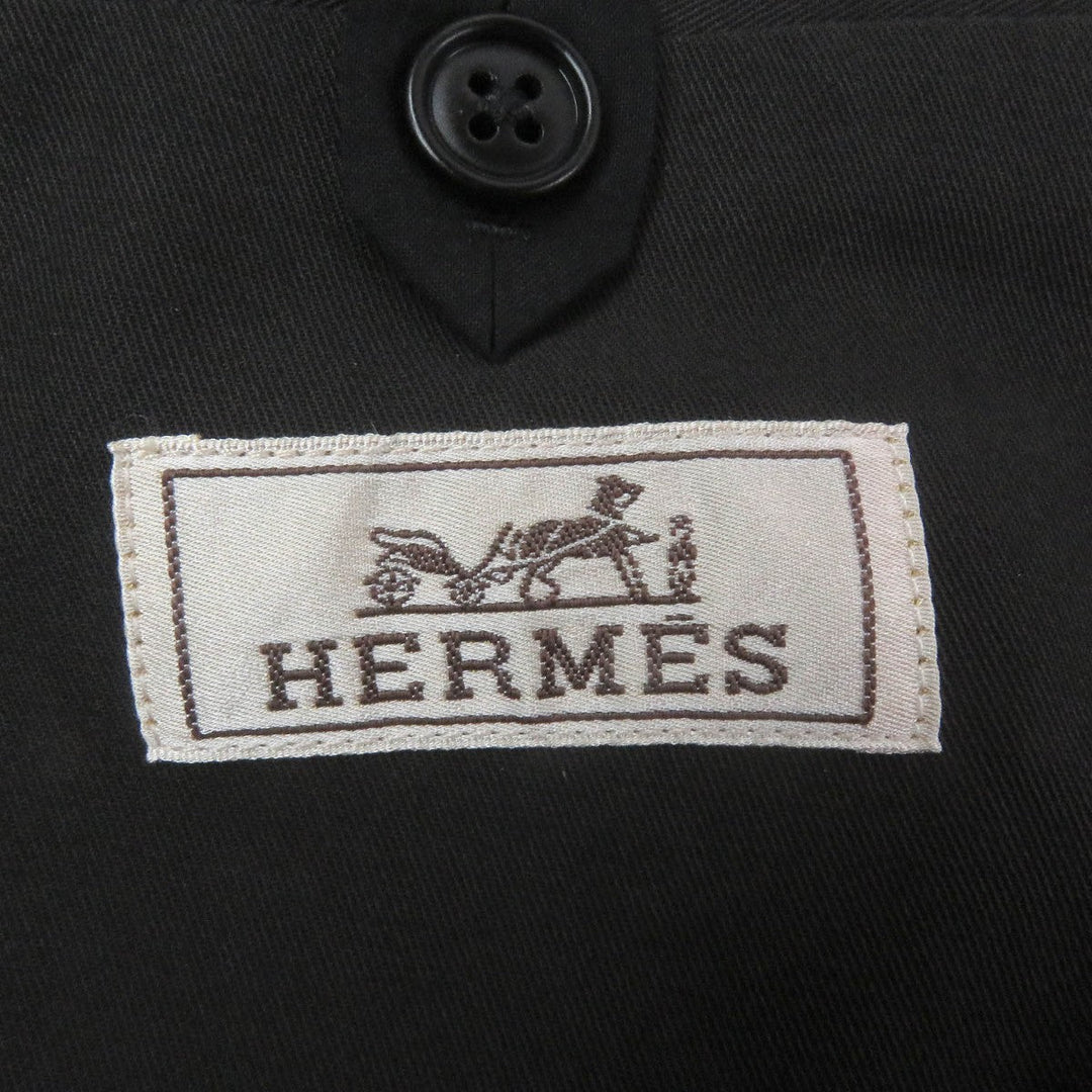 HERMES setup Main: 100% cotton charcoal mens 50 Used Authentic