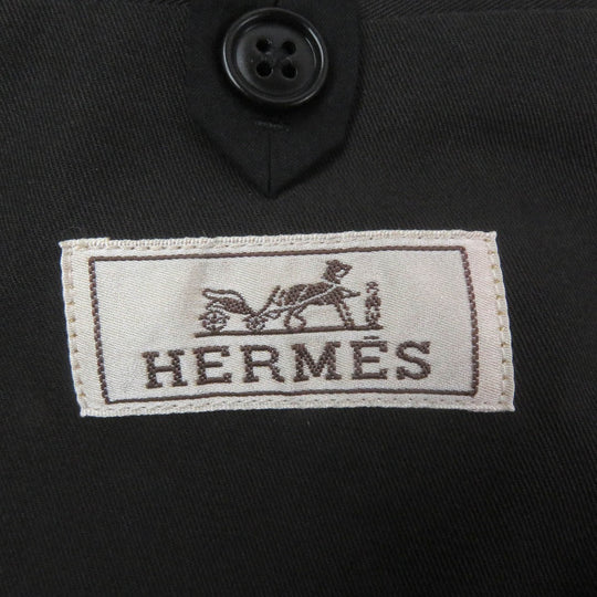 HERMES setup Main: 100% cotton charcoal mens 50 Used Authentic
