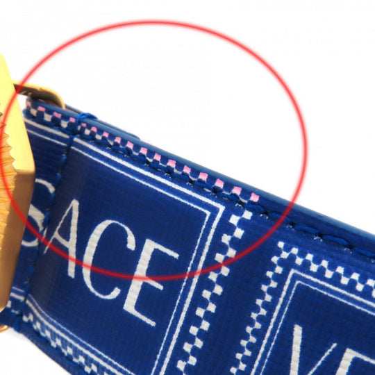 VERSACE belt DCU6715 DVTSVE leather Blue white gold