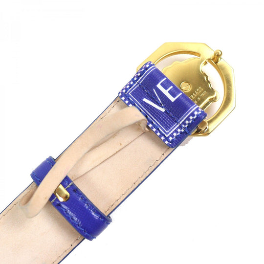 VERSACE belt DCU6715 DVTSVE leather Blue white gold