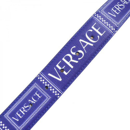 VERSACE belt DCU6715 DVTSVE leather Blue white gold