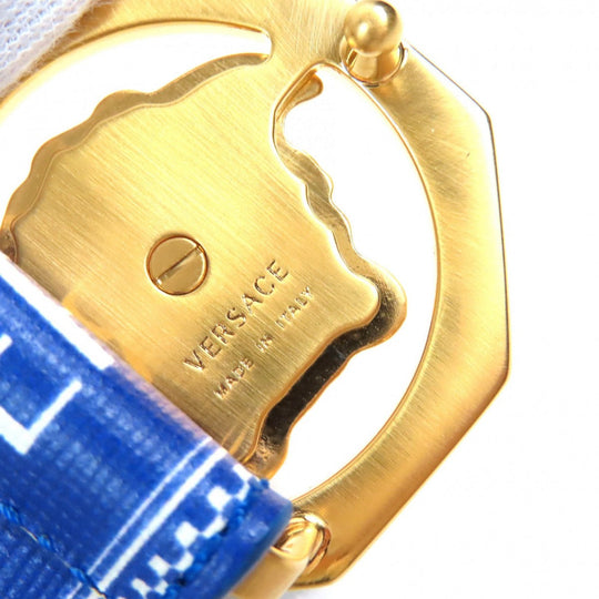 VERSACE belt DCU6715 DVTSVE leather Blue white gold